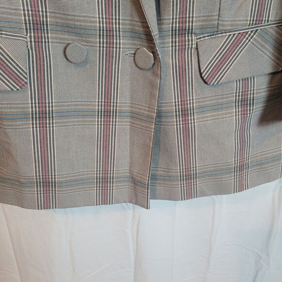 Cabi Sleuth Blazer Women's Size 8 Gray Plaid Relaxed Fit Preppy Office Career - Picture 6 of 14